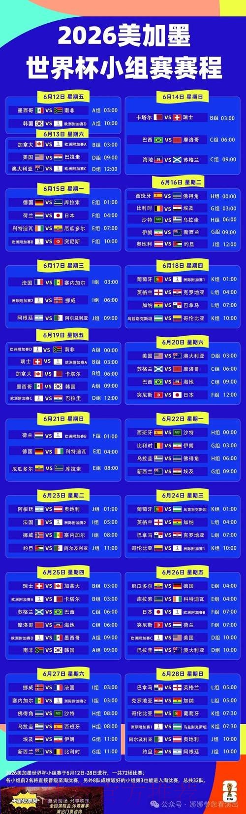 2026世界杯小组赛赛程实时更新高清直播在哪里看